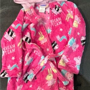 Peppa Pig Bright Pink Plush Kids Robe with Animal Prints
